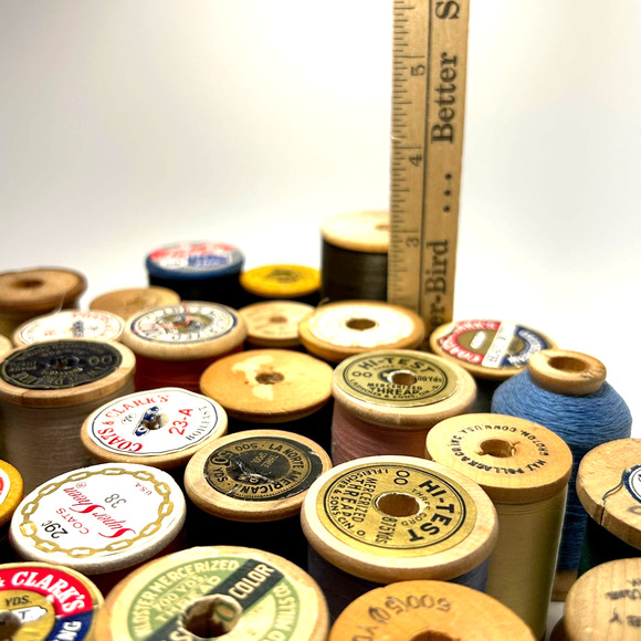 Vintage Thread On Wooden Spools Lot Of 30 - Picture 12 of 12